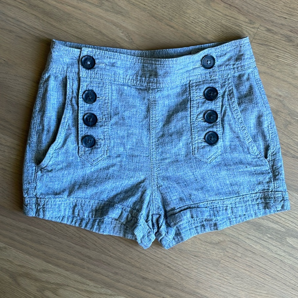Express High Waist Blue Shorts with Nautical Charm